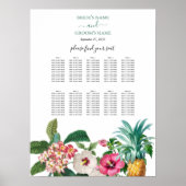 Tropische Blume & Grünpflanzen Hochzeitskarte Poster (Vorne)