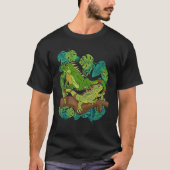 Tropische Blume Haustiere Reptilientierechse T-Shirt (Vorderseite)