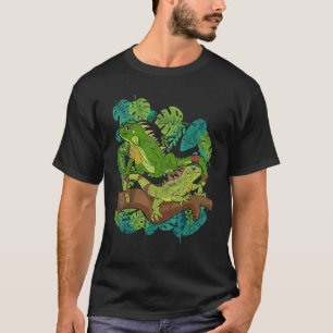 Tropische Blume Haustiere Reptilientierechse T-Shirt