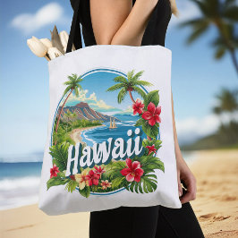 Tropische Blume Hawaii Beach Mountains Tasche