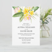Tropische Blume Hawaii Beach Romantische Hochzeit Einladung (Stehend Vorderseite)
