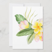 Tropische Blume Hawaii Beach Romantische Hochzeit Einladung (Rückseite)