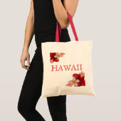 Tropische Blume Hawaii Mehrwegsack Tragetasche (Vorderseite (Produkt))