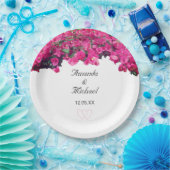 Tropische Blume & Herzen Pappteller (Party)