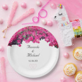 Tropische Blume & Herzen Pappteller (Party)