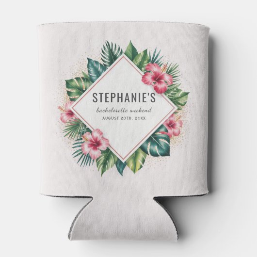 Tropische Blume Hibiskus Bachelorette Dosenkühler (Rückseite)