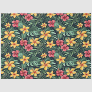 Tropische Blume Hibiskus Nahtloses Muster Seidenpapier