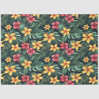 Tropische Blume Hibiskus Nahtloses Muster Seidenpapier