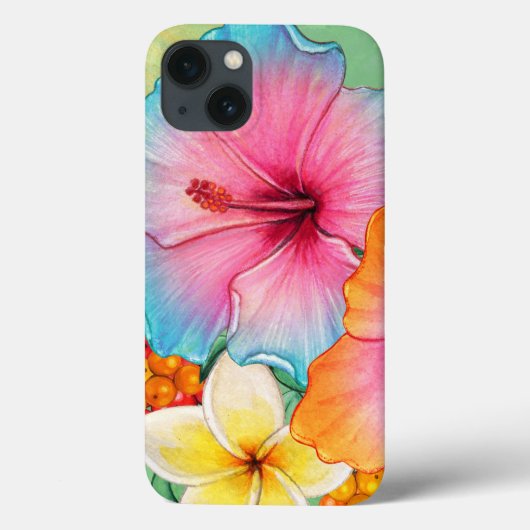 Tropische Blume Hibiskus Plumeria Case-Mate iPhone Hülle (Rückseite)