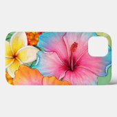 Tropische Blume Hibiskus Plumeria Case-Mate iPhone Hülle (Rückseite (Horizontal))