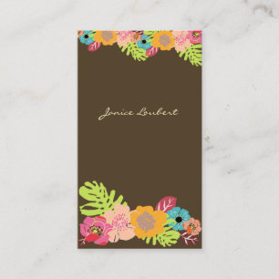 TROPISCHE BLUME/HINTERGRUND DES RETRO-BOLD VISITENKARTE