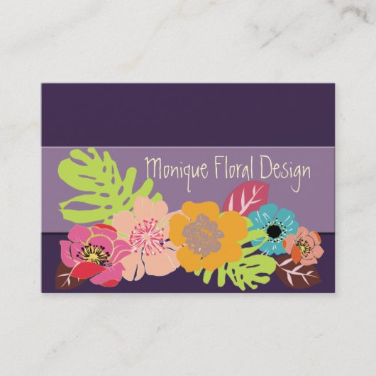 TROPISCHE BLUME/HINTERGRUND DES RETRO-BOLD VISITENKARTE (Vorderseite)