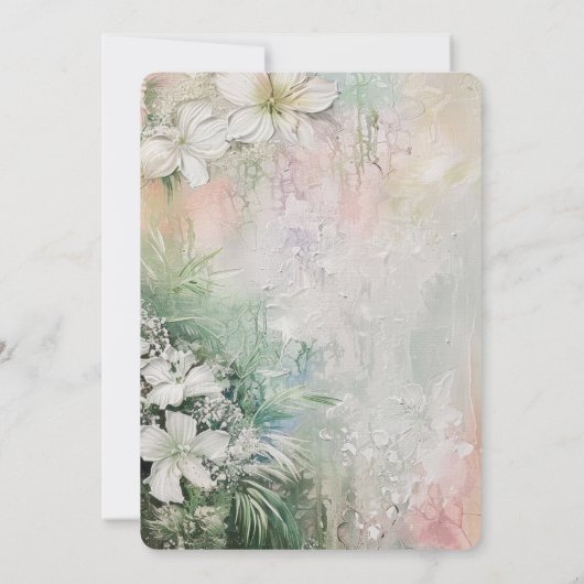 Tropische Blume Hochzeit Einladung (Rückseite)