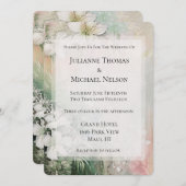 Tropische Blume Hochzeit Einladung (Vorne/Hinten)