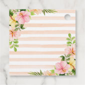 Tropische Blume Hochzeit Geschenkanhänger (Rückseite)