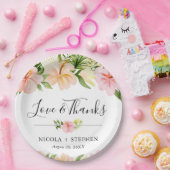 Tropische Blume Hochzeit Pappteller (Party)