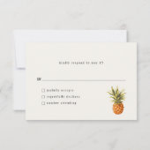 Tropische Blume Hochzeit und QR-Code RSVP Karte (Rückseite)