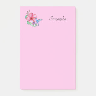 Tropische Blume Hummingbird Personalisiert Post-it Klebezettel