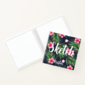 Tropische Blume Ihr Name Sketchbook Notebook Notizblock (Innenseite)