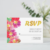 Tropische Blume in Aquarellfarben, UAWG RSVP Karte (Stehend Vorderseite)