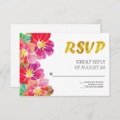 Tropische Blume in Aquarellfarben, UAWG RSVP Karte (Vorne/Hinten)