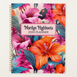 Tropische Blume in Rosa und Orange Planer