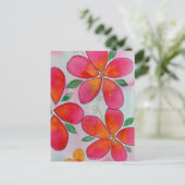 TROPISCHE BLUME in Wasserfarben Postkarte (Stehend Vorderseite)