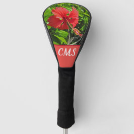 Tropische Blume-Initialen Hellrosa-Insel Golf Headcover