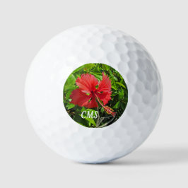 Tropische Blume-Initialen Hellrosa-Insel Golfball