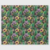 Tropische Blume Jungle Blätter Geschenk Geschenkpapier (Flach)