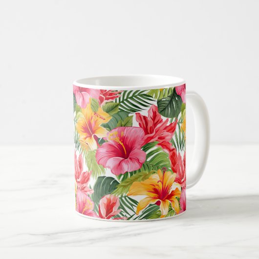 Tropische Blume Kaffee Tasse (VorderseiteRechts)