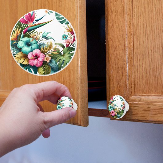 Tropische Blume Keramikknauf