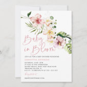 Tropische Blume Kinderdusche, Baby in Bloom Einladung (Vorderseite)