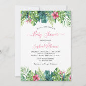 Tropische Blume Kinderdusche Einladung (Vorderseite)