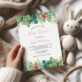 Tropische Blume Kinderdusche Einladung