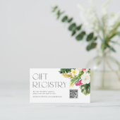 Tropische Blume Kinderdusche QR-Code Registrierung Begleitkarte (Stehend Vorderseite)