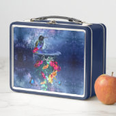 Tropische Blume, Kolibris personalisiert Metall Brotdose (Beispiel)