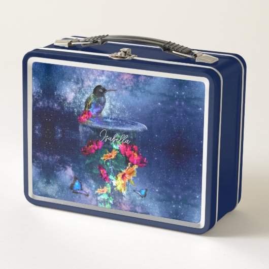 Tropische Blume, Kolibris personalisiert Metall Brotdose (Vorderseite)