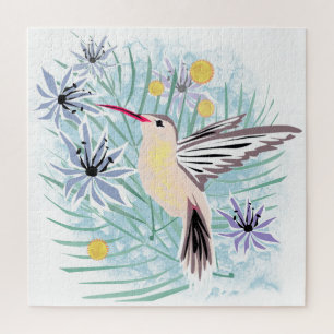 Tropische Blume, Kolibris. Puzzle