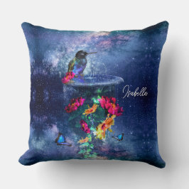 Tropische Blume, Kolibris, Schmetterlinge und Ster Kissen