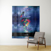 Tropische Blume, Kolibris, Schmetterlinge und Ster Wandteppich (Beispiel)