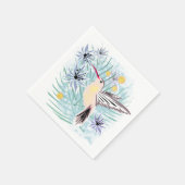 Tropische Blume, Kolibris. Serviette (Ecke)