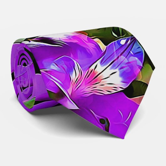 Tropische Blume Krawatte (Gerollt)
