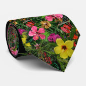 Tropische Blume Krawatte (Gerollt)