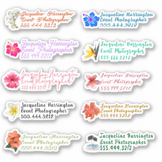 Tropische Blume, kundenspezifisch geschnitten Viny Aufkleber (Vorderseite)