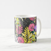 Tropische Blume Kunst: Original Muster. Kaffeetasse (VorderseiteRechts)