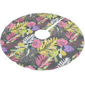 Tropische Blume Kunst: Original Muster. Polyester Weihnachtsbaumdecke (Schrägansicht)
