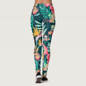 Tropische Blume Leggings (Rückseite)