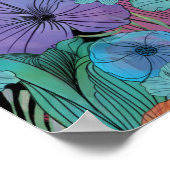 Tropische Blume lila Hibiskus Paradies Garten Poster (Ecke)