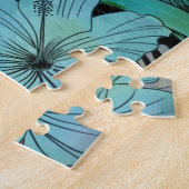 Tropische Blume lila Hibiskus Paradies Garten Puzzle (Seite)